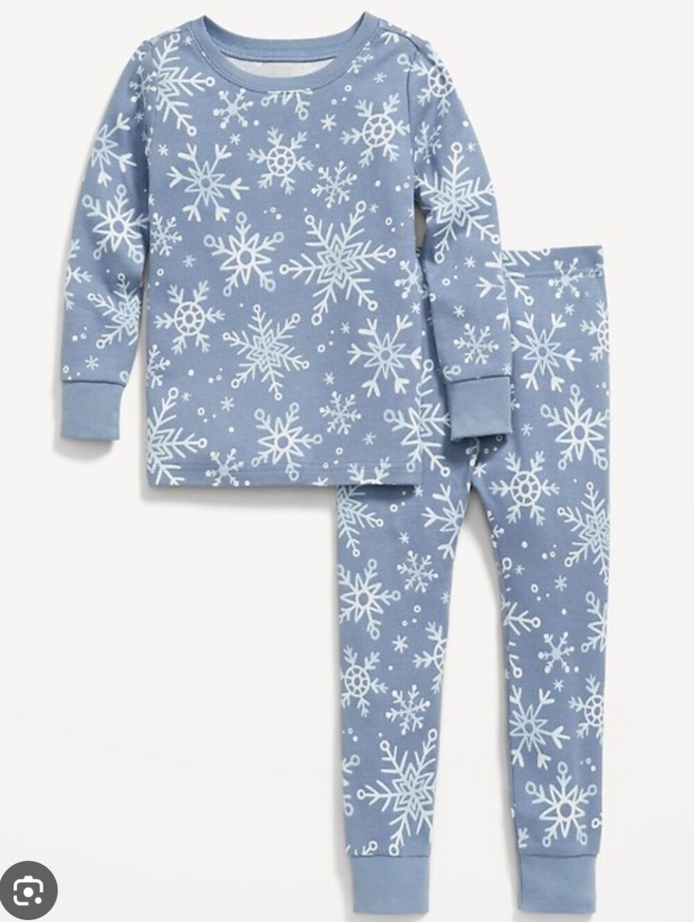 Old Navy 5T Toddler Snowflake Snug-Fit Pajama Set - Light Blue Winter